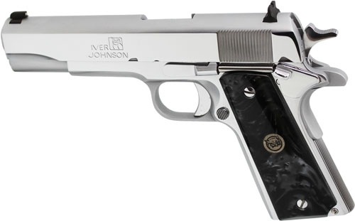 IVER JOHNSON 1911A1 38 SUPER - 5" FS 9RD CHROME BLACK PEARL - Image 2