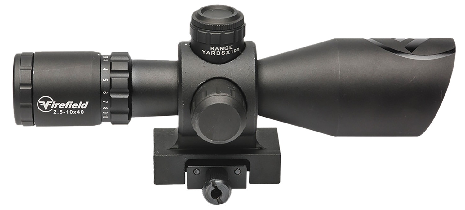 Firefield FF13064 Barrage Matte Black 2.5-10x40mm Illuminated Red/Green Mil-Dot Reticle