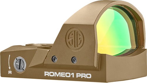 SIG REFLEX SIGHT ROMEO1 PRO - 6MOA DOT 1X30 STEEL SHROUD FDE
