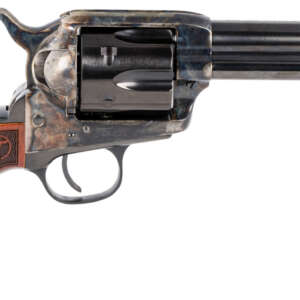Taylors & Company 550180 Smoke Wagon  357 Mag Caliber with 4.75" Blued Finish Barrel, 6rd Capacity Blued Finish Cylinder, Color Case Hardened Finish Steel Frame & Checkered Walnut Grip