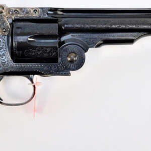 Taylors & Company 550643 Top Break Schofield 45 Colt (LC) Caliber with 7" Barrel, 6rd Capacity Cylinder, Overall Blued Engraved Finish Steel & Walnut Grip