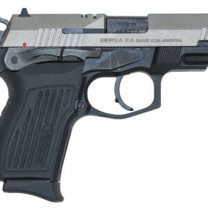 Bersa TPR9CDT TPRC  Compact Frame 9mm Luger 13+1, 3.50" Black Steel Barrel, Nickel Cerakote Serrated Steel Slide, Matte Black Aluminum Frame w/Beavertail, Ambidextrous