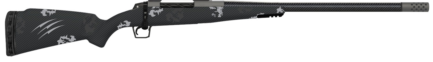 Fierce Firearms ROG7PRC24GP Carbon Rogue Full Size 7mm PRC 3+1 24" Hand Lapped/Match Grade Threaded Barrel, Glacier Cerakote Steel Receiver, Phantom Camo Fierce Rogue Carbon Fiber Stock