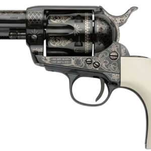 Pietta GW9LLE312NMUI Great Western II Liberty 9mm Luger 6rd 3.50" Blued Engraved Octagon Steel Barrel & Cylinder, Blued Engraved Steel Frame, Ultra Ivory w/Engraved Liberty Eagle Grip, Exposed Hammer