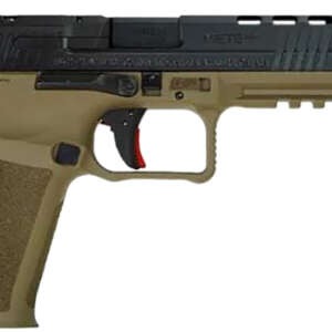 Canik HG6651N Mete SFx  9mm Luger 10+1 5.20" Black Nitride Match Grade Barrel, Black Optic Ready/Serrated Steel Slide, Flat Dark Earth Polymer Frame w/Picatinny Rail, Aggressive Texture Grip