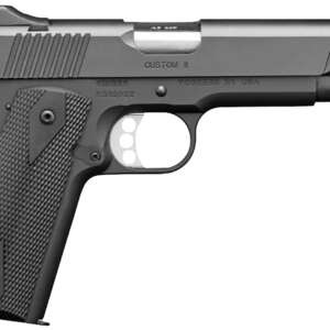 Kimber Mfg, Inc 3700549 Custom II  Full Size Frame 45 ACP 8+1 5" Stainless Match Grade Barrel, Matte Black Serrated Stainless Steel Slide, Matte Black Steel Frame w/Beavertail, Black Hogue Rubber Grip
