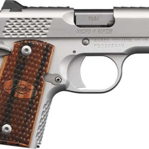 Kimber Mfg.,inc 3300109 Micro 9 Stainless Raptor 9mm 6+1 3.15" Stainless Steel Slide KimPro Silver Zebrawood with Scale Pattern and Kimber logo Grip