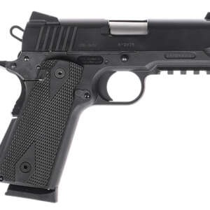 Tanfoglio TFPUGIO9 Pugio  Compact 9mm Luger 10+1 3.54" Stainless Bull Barrel, Black Steel Serrated Slide, Black Polymer Frame w/Beavertail & Picatinny Rail, Textured Grip