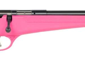Savage Arms  Rascal F-SR 22 LR 1rd 16.13" Matte Black Single Shot Threaded Barrel, Pink Synthetic Stock, Right Hand
