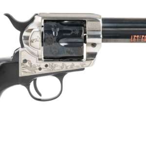 Pietta PFI45PR434BP 1873 Great Western II Pendleton Round?Up 45 Colt (Long Colt) 4.75" Blued Engraved Barrel & Cylinder, Ultra Black Engraved Grip, Exposed Hammer