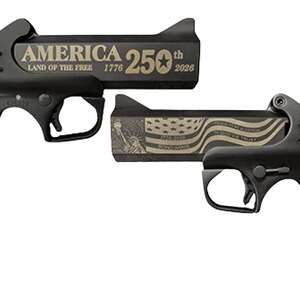 Bond Arms BA250TH-BLK-45/410 America 250th Anniversary 45 Long Colt/410 Gauge 2 Shot 4.25" Engraved Black Cerakote Stainless Steel Barrel & Frame, Black B6 Resin Grip, Exposed Hammer