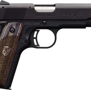 Browning 051814490 1911 Black Label Full Size Frame 22 LR 10+1, 4.25" Stainless Steel Barrel, Matte Black Serrated Slide & Polymer Frame w/Beavertail, Right Hand