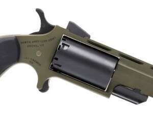 NAA HUNTSMAN MINI-REVOLVR - 22WMR 2" FIXED OD GRN RUBBER