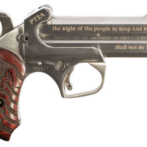 Bond Arms PT2A Protect the 2nd Amendment  Derringer Single 45 Colt (LC)/410 Gauge 2rd 4.25" Engraved Barrel, Stainless Steel Finish, Blade Front/Fixed Rear Sights, Extended Engraved Rosewood Grip, Man