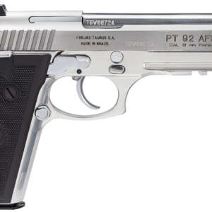 Taurus 1-920159-17 92  Serrated Frame 9mm Luger 17+1 5" Matte Stainless Steel Barrel, Matte Stainless Steel Serrated Slide, Stainless Aluminum Frame w/Picatinny Rail, Black Polymer Grip, Right Hand