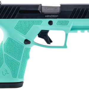 Taurus 1-GX2931C GX2  9mm Luger 13+1 3.37" Matte Stainless Steel Barrel, Matte Black Serrated Stainless Steel Slide, Cyan Polymer Frame w/Picatinny Rail, Polymer Grip