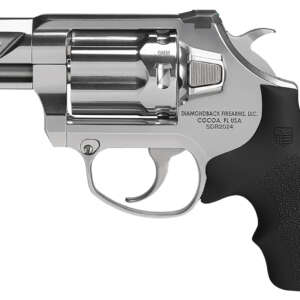 Diamondback DB0700P701 SDR  Small 9mm Luger +P 6 Shot 2" Polished Stainless Steel Barrel & Frame, Stainless Steel Cylinder, Black Hogue Rubber Grip, Exposed Hammer