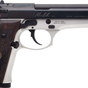 Derya Firearms MELIK9TTTR Melik  9mm Luger 17+1 4.90" Black Melonite Steel Barrel, Black Melonite Serrated Steel Slide, Silver Anodized Aluminum Frame, Dark Walnut Grip