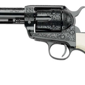 Pietta GW45RR434NMUI Great Western II Red River 45 Colt (Long Colt) 4.75" Ultra Ivory Engraved Grip
