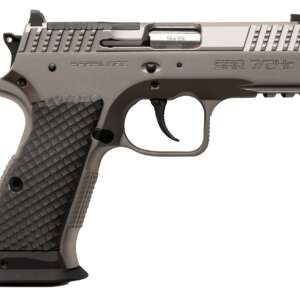 Sarsilmaz SAR7/24C 7/24  Compact 9mm Luger 17+1 Matte Stainless Steel Frame w/Beavertail & Picatinny Rail, Black Polymer Grip