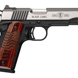 Browning 051122492 1911 Black Label Medallion Pro 250 Full Size 380 ACP 10+1 4.25" Matte Stainless Barrel, Blackened w/Silver Polished Flats Stainless Steel Serrated Slide, Matte Black Polymer Frame w