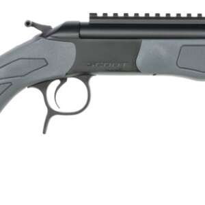 CVA CR4447 Scout  338 ARC 1rd 16.50" Matte Blued Threaded Barrel & Receiver w/DuraSight Rail, Stealth Gray Synthetic Stock