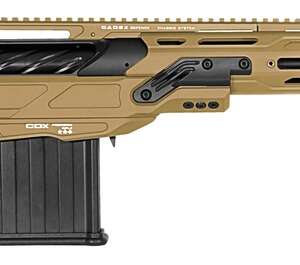 Cadex Inc CDX50DUAL50206BR20I2J5 CDX-50 Tremor 50 BMG 5+1 20.60" Black DLC Match Grade Threaded Barrel, Black DLC Aluminum Receiver w/Picatinny Rail, Adjustable Folding Hybrid Tan Stock, Black Polymer