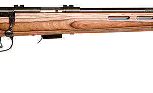 Savage Arms 96250 93R17 BTV Full Size 17 HMR 5+1 21" Matte Black Button Rifled Barrel, Matte Black Drilled & Tapped Carbon Steel Receiver, Natural Brown Monte Carlo Thumbhole Laminate Stock, Right Han