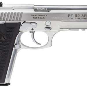 Taurus 1-920159-17 92  Serrated Frame 9mm Luger 17+1 5" Matte Stainless Steel Barrel, Matte Stainless Steel Serrated Slide, Stainless Aluminum Frame w/Picatinny Rail, Black Polymer Grip, Right Hand