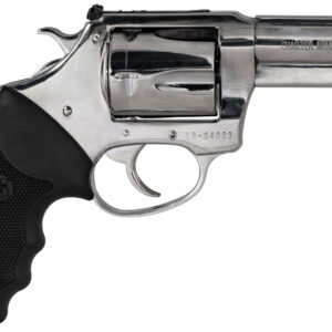 Charter Arms 73539 Mag Pug  Large 357 Mag, 5 Shot 3" High Polished Stainless Steel Barrel, Cylinder & Frame w/Black Finger Grooved Rubber Grip
