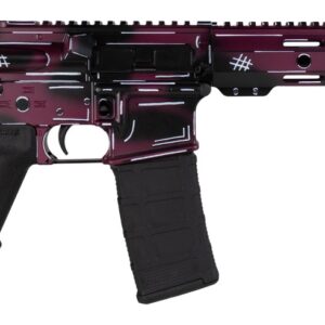 Shark Coast Tactical SCC07053ANBCHY-P Anime-15 5.56 NATO 30+1 10.50" Black Nitride Threaded Barrel, Black Cherry Cerakote Aluminum Receiver w/Picatinny Rail, Polymer SB Tactical SBA3 Brace, Magpul MOE