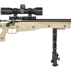 Crickett KSA2143 My First Rifle CPR 22 LR 1rd 16.13" Carbon Fiber Threaded Barrel, Picatinny Rail Receiver, Adj Bipod Forend, Tan w/Black Webbing Thumbhole