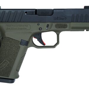 TriStar 85786 Apoc Pro 9mm Luger 15+1 4.50" Black Threaded Barrel, Black Cerakote Steel Optic Ready/Serrated Slide, OD Green Polymer Frame w/Picatinny Rail, Interchangeable Backstrap Grip