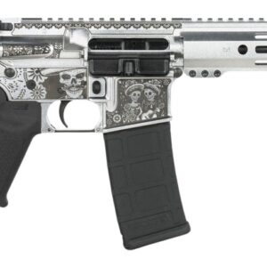 Shark Coast Tactical SCC07374DOD-P Day of the Dead  5.56 NATO 30+1 10.50" Black Nitride Threaded Barrel, Aluminum Laser Engraved Receiver w/Picatinny Rail, M-LOK Handguard, Polymer SB Tactical SBA3 Br