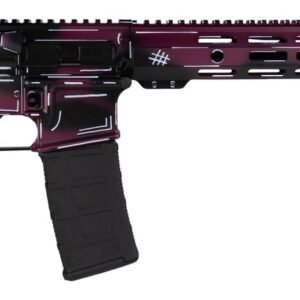Shark Coast Tactical SCC02119ABKCH Anime-15  5.56 NATO 30+1 16" Black Nitride Threaded Barrel, Black Cherry Cerakote Aluminum Receiver w/Picatinny Rail, M-LOK Handguard, Magpul Collapsible Black Polym