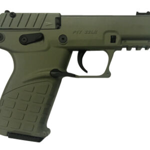 Kel-Tec P17BGRN P17  Compact Frame 22 LR 16+1 3.80" Black Steel Threaded Barrel, OD Green Serrated Slide, OD Green w/Black Controls Polymer Frame w/Picatinny Rail, OD Green Textured Grip, Ambidextrous