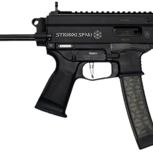 Grand Power 850003223131 SP9A1 Stribog 9mm Luger 30+1 8" Black Threaded Barrel, M-LOK Handguard, Black Aluminum Picatinny Rail Receiver, Black PDW Tailhook Brace, Black Polymer Grip, Thread Protector