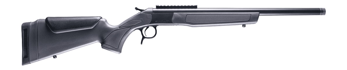 CVA CR4447 Scout 338 ARC 1rd 16.50" Matte Blued Threaded Barrel & Receiver w/DuraSight Rail, Stealth Gray Synthetic Stock
