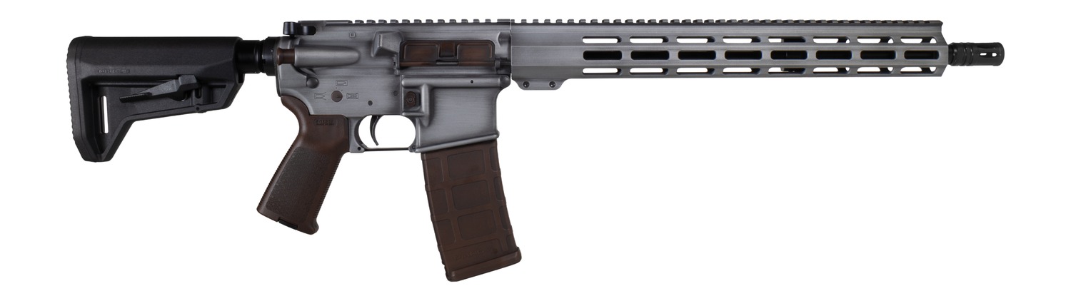 Shark Coast Tactical 300-169-1000-04 Pillager 5.56 NATO 30+1 16" Black Nitride Threaded Barrel, Aluminum Receiver w/Picatinny Rail, M-LOK Handguard, Magpul Collapsible Black Polymer Stock, Brown Magp