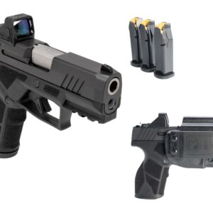 Taurus 1-GX2P931-CK8 GX2 T.O.R.O Carry Kit Compact 9mm Luger 13+1 3.38" Stainless Barrel, Matte Black Alloy Steel Serrated w/Optic Slide, Black Polymer Frame w/Picatinny Rail, Black Textured Grip, Vir