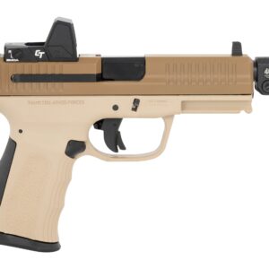 FMK FMKG39DSBSTR G3 Strike Compact Frame 9mm Luger 17+1 4.50" Threaded Barrel, Serrated w/Optic Slide, Desert Tan Polymer Frame w/Accessory Rail, SI Seeker Red Dot